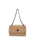 CHANEL Beige Leather Wild Stitch Shoulder Bag - BAGPHIC
