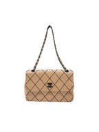 CHANEL Beige Leather Wild Stitch Shoulder Bag - BAGPHIC