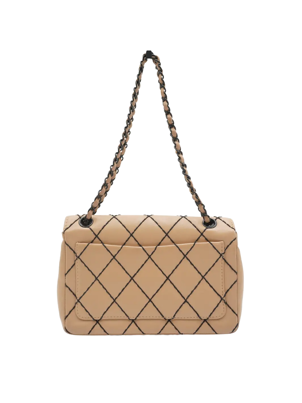 CHANEL Beige Leather Wild Stitch Shoulder Bag - BAGPHIC