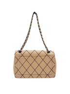 CHANEL Beige Leather Wild Stitch Shoulder Bag - BAGPHIC