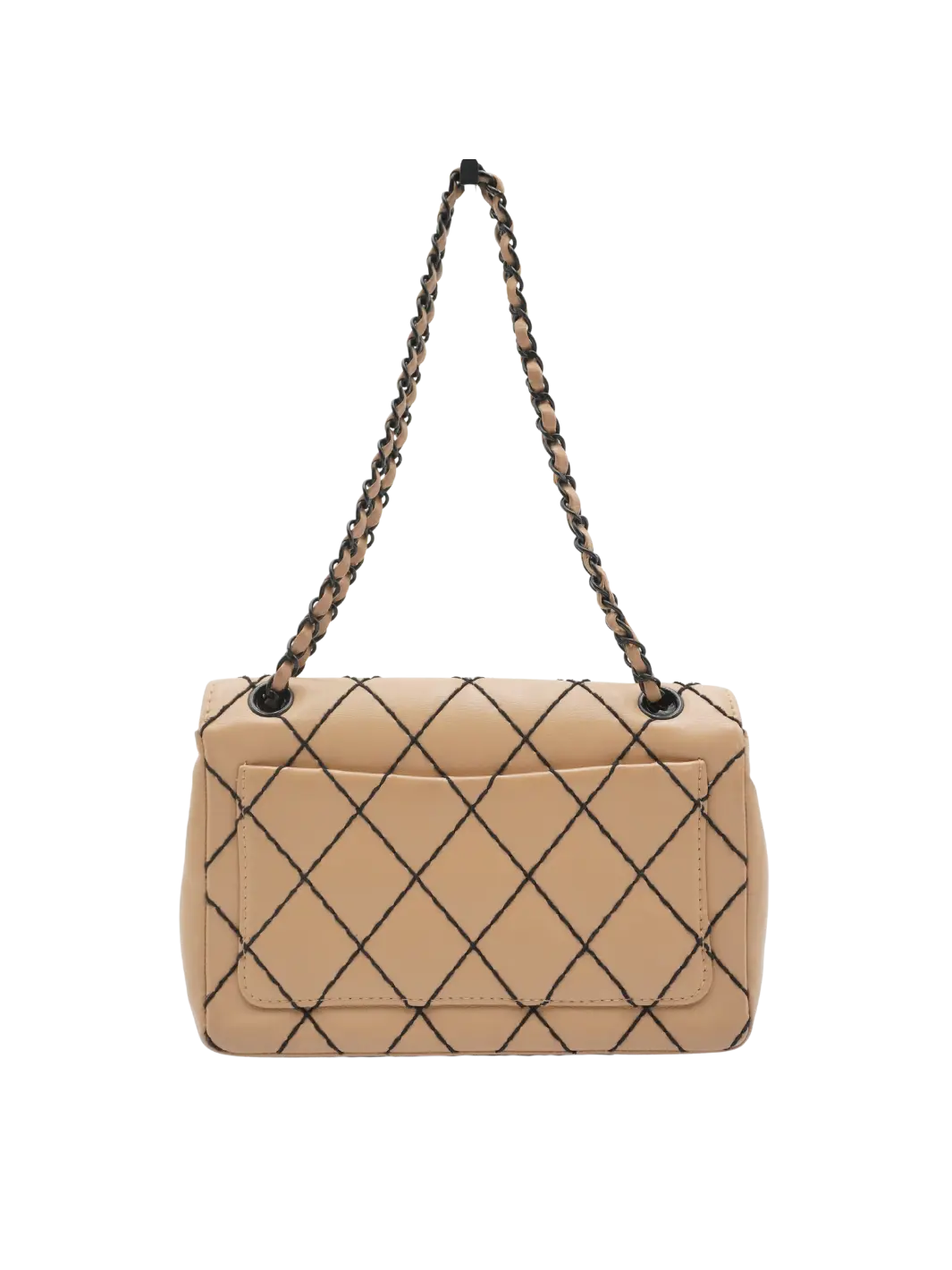 CHANEL Beige Leather Wild Stitch Shoulder Bag - BAGPHIC