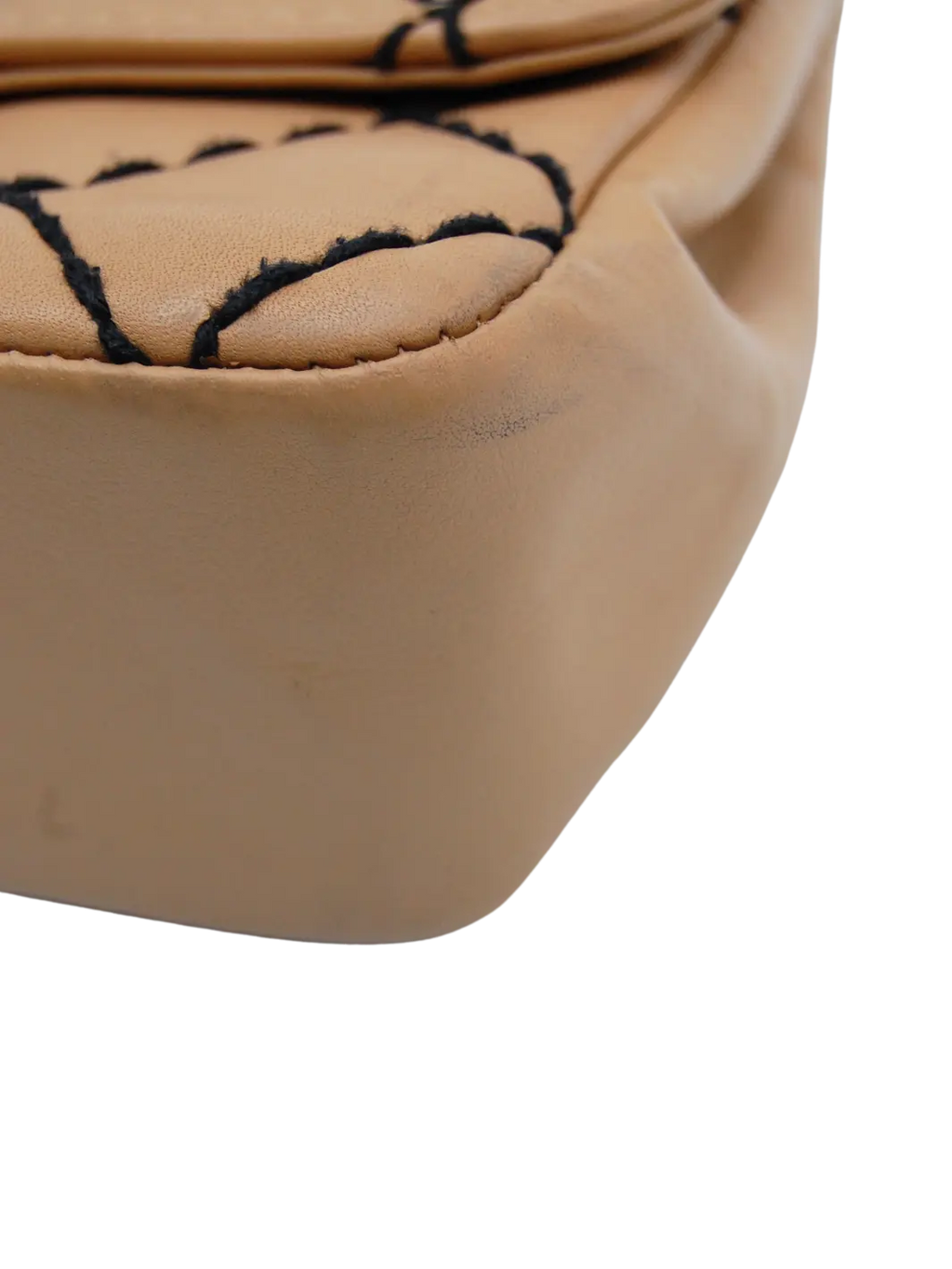 CHANEL Beige Leather Wild Stitch Shoulder Bag - BAGPHIC
