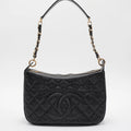 CHANEL Timeless Quilted Caviar Leather CC Logo Shoulder Bag CHANEL