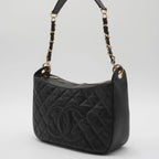 CHANEL Timeless Quilted Caviar Leather CC Logo Shoulder Bag CHANEL
