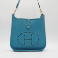 HERMES Blue Evelyne Shoulder Bag HERMES