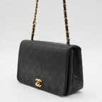 CHANEL Classic Quilted Leather Flap Bag Gold Hardware CHANEL