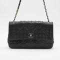 CHANEL Black Quilted Geometric Lambskin Classic Flap Bag CHANEL