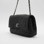 CHANEL Black Quilted Geometric Lambskin Classic Flap Bag CHANEL