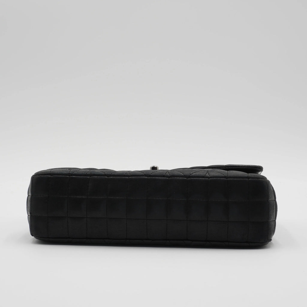 CHANEL Black Quilted Geometric Lambskin Classic Flap Bag CHANEL