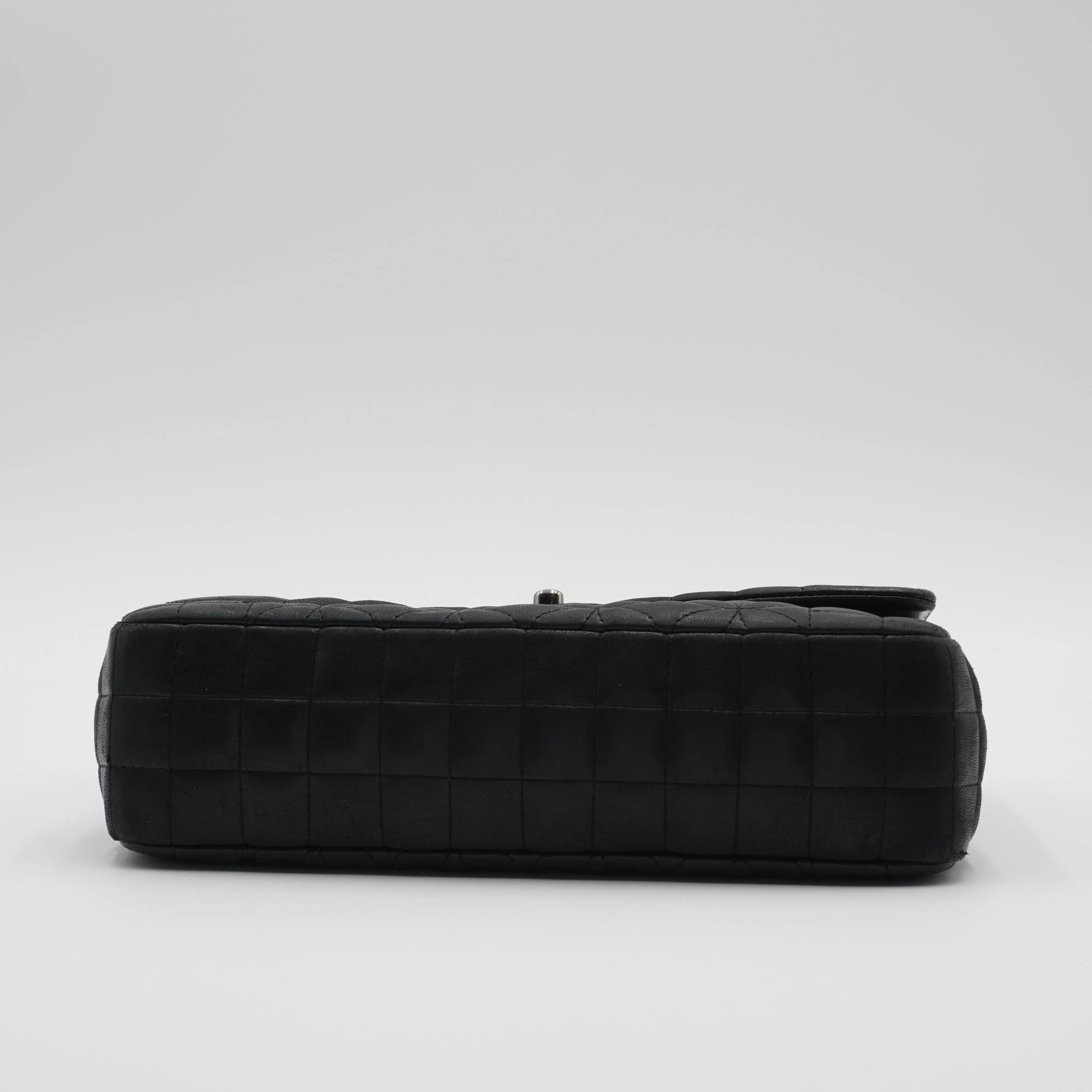 CHANEL Black Quilted Geometric Lambskin Classic Flap Bag CHANEL