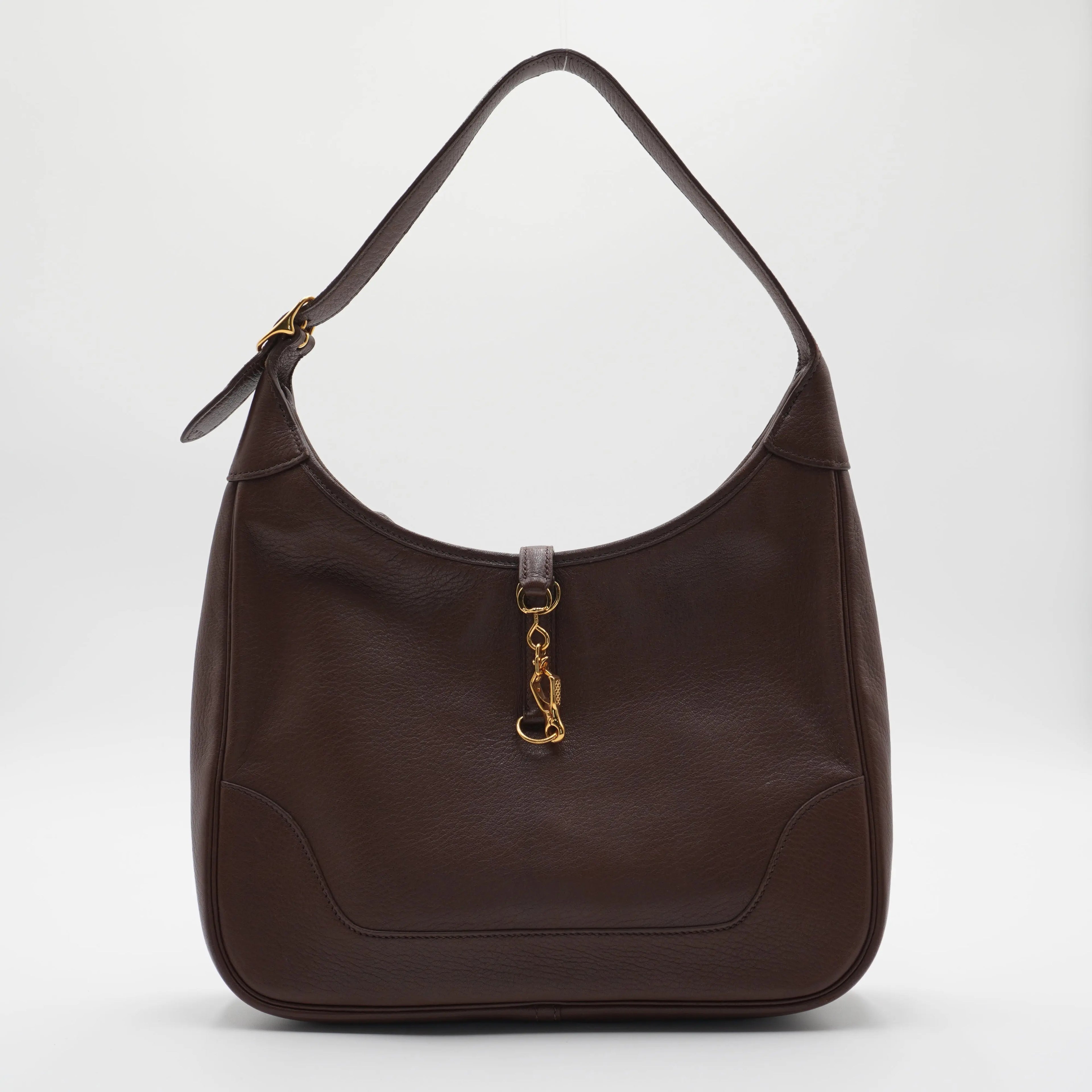 HERMES Trim 31 G Gold Hardware Leather Hobo Bag HERMES