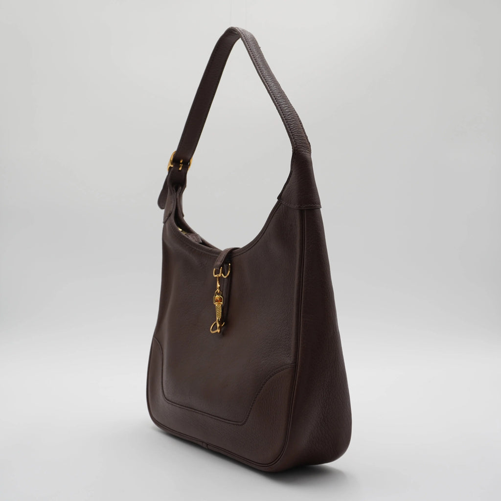 HERMES Trim 31 G Gold Hardware Leather Hobo Bag HERMES