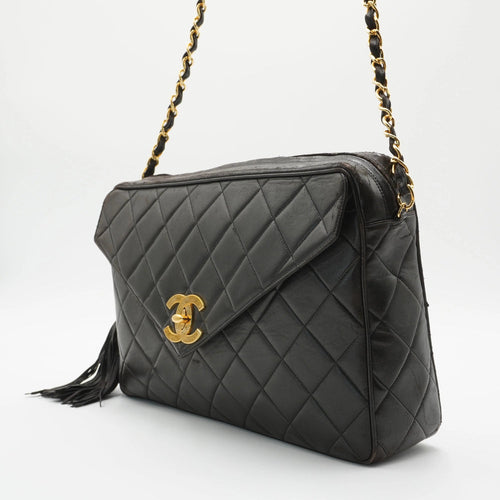 CHANEL Large Vintage Quilted Leather Shoulder Bag