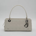 Dior White Canage Quilted East-West Bag