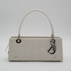 Dior White Canage Quilted East-West Bag