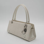 Dior White Canage Quilted East-West Bag