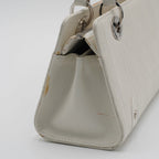 Dior White Canage Quilted East-West Bag
