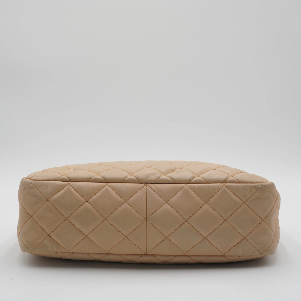 CHANEL Large Beige Quilted Camera Case Bag CHANEL