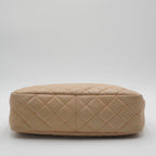 CHANEL Large Beige Quilted Camera Case Bag CHANEL