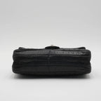 CHANEL Black Leather Perforated Flap Shoulder Bag CHANEL