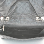 CHANEL Black Leather Perforated Flap Shoulder Bag CHANEL