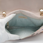 CHANEL Pink Classique Satin Polka Dot Single Chain Flap Bag CHANEL