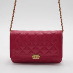 CHANEL Pink Quilted Wallet on Chain Lambskin Boy Bag CHANEL