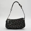 Dior Black & Gray Canvas Trotter Shoulder Bag DIOR