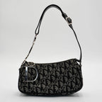 Dior Black & Gray Canvas Trotter Shoulder Bag DIOR