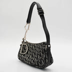 Dior Black & Gray Canvas Trotter Shoulder Bag DIOR