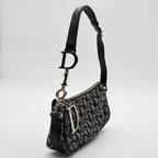 Dior Black & Gray Canvas Trotter Shoulder Bag DIOR