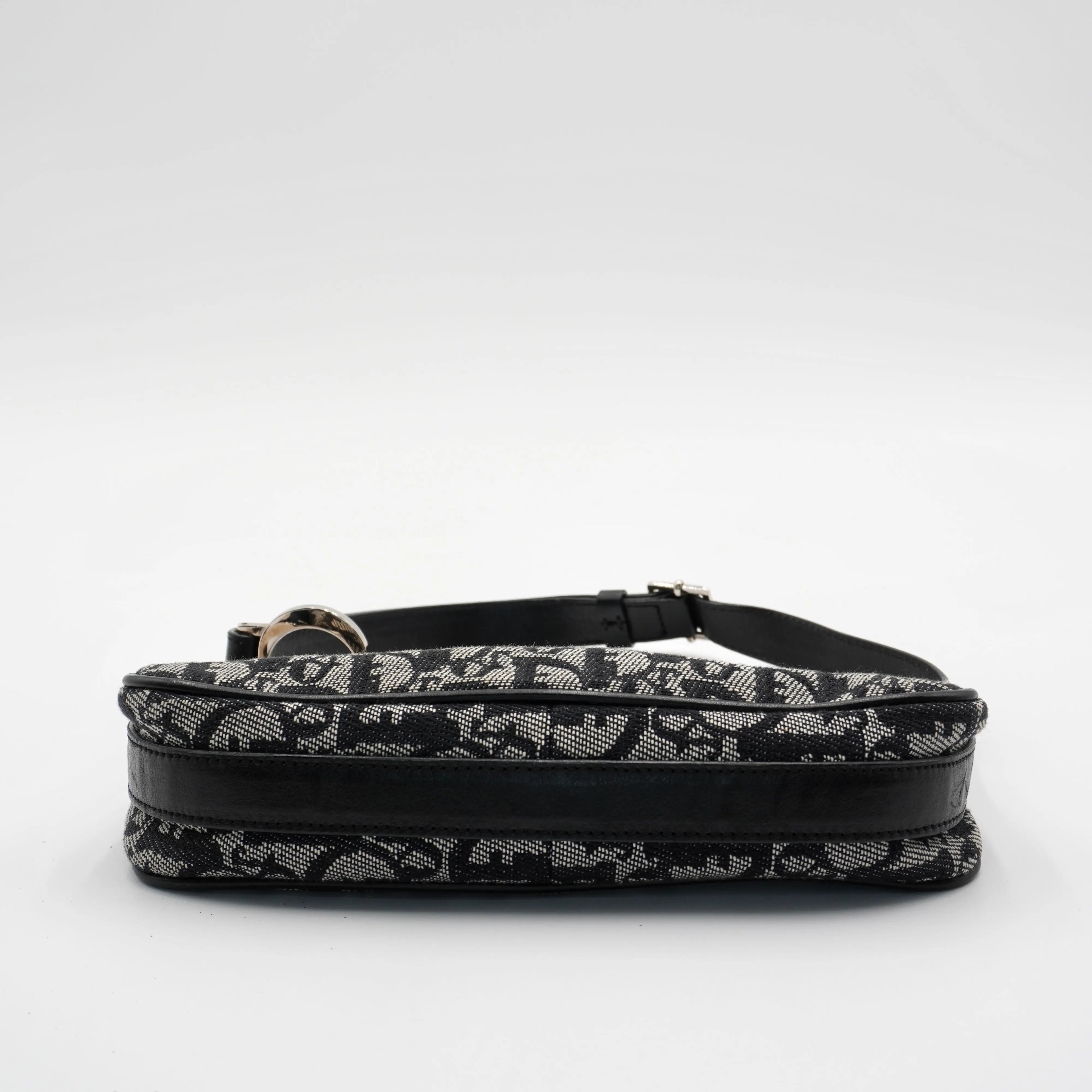 Dior Black & Gray Canvas Trotter Shoulder Bag DIOR