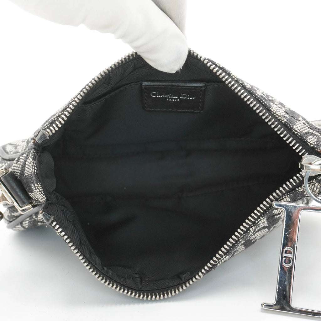 Dior Black & Gray Canvas Trotter Shoulder Bag DIOR