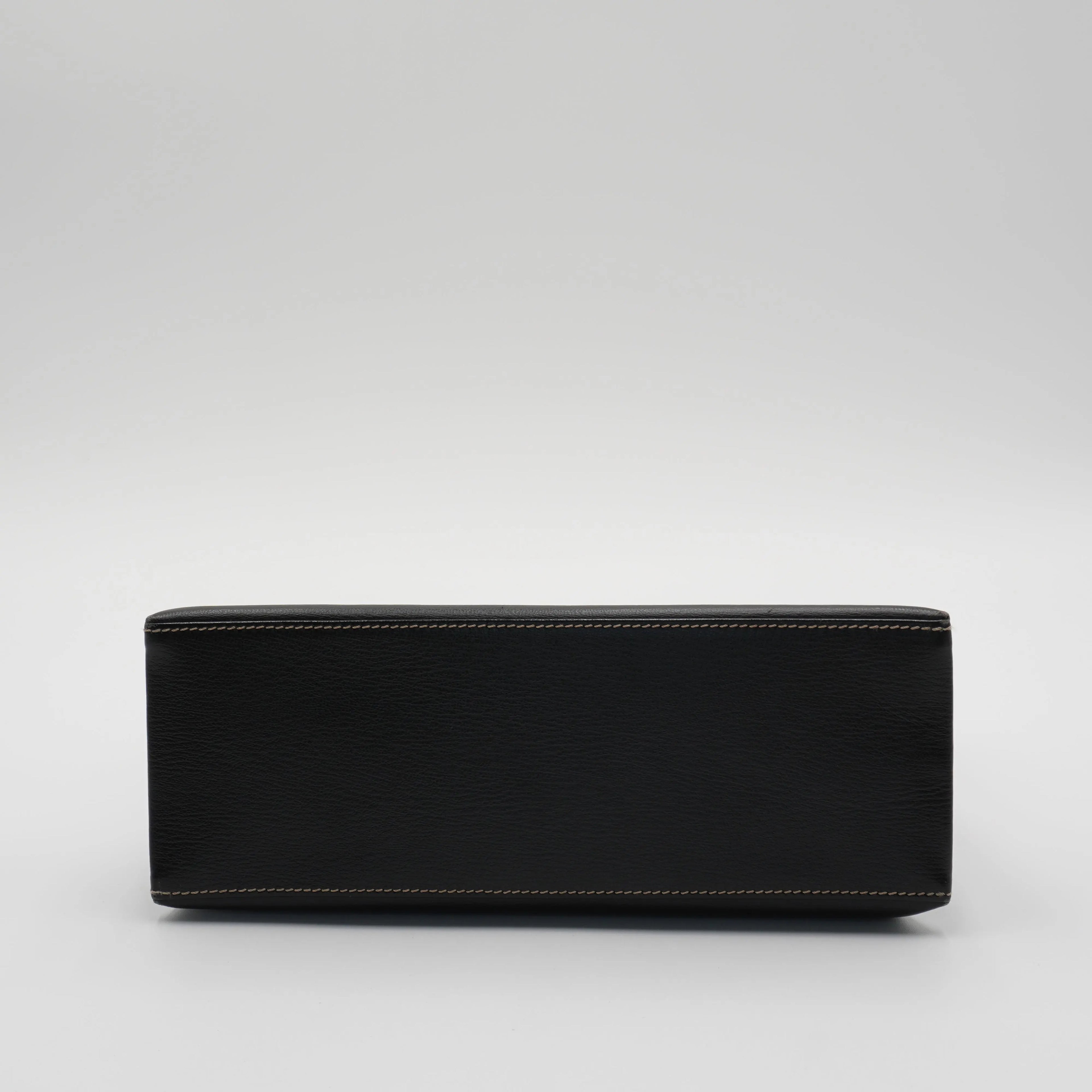 LOEWE Bicolor Leather Black Brown Velazquez Twist Handbag Bag