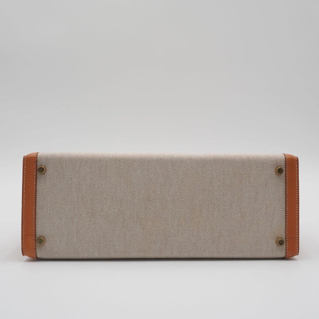 HERMES Cadena And Clochette Toile Ash With ST Kelly 35 HERMES