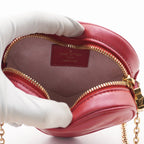 LOUIS VUITTON Lambskin Monogram Embossed Heart On Chain Bag LOUIS VUITTON