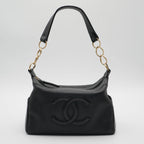CHANEL Timeless Black Leather CC Shouder Bag CHANEL