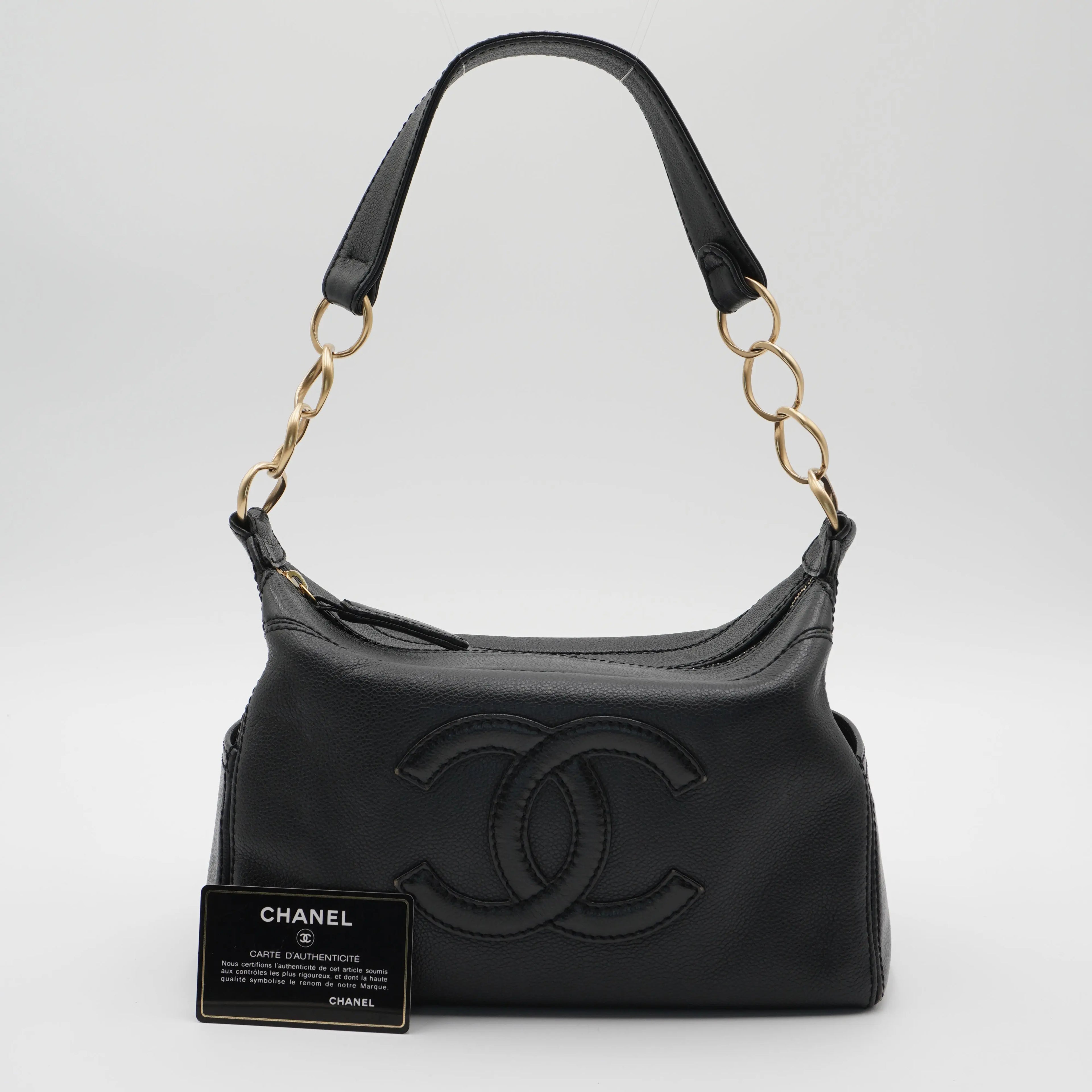 CHANEL Timeless Black Leather CC Shouder Bag CHANEL