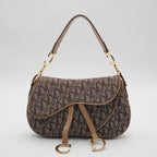 Dior Brown/Beige Canvas Trotter Saddle Shoulder Bag DIOR