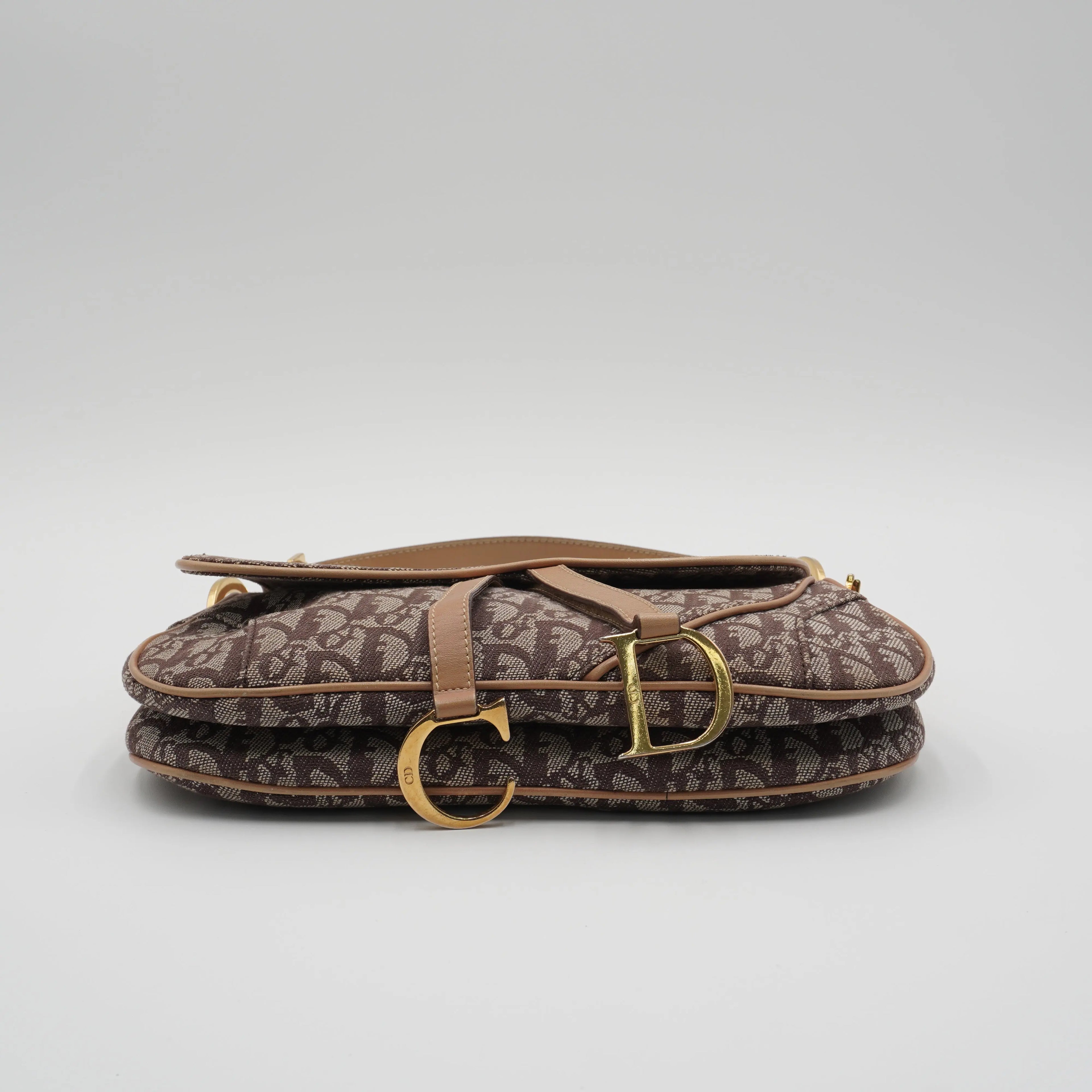 Dior Brown/Beige Canvas Trotter Saddle Shoulder Bag DIOR