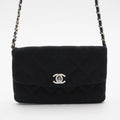 CHANEL Black Jersey Mini Flap Bag CHANEL
