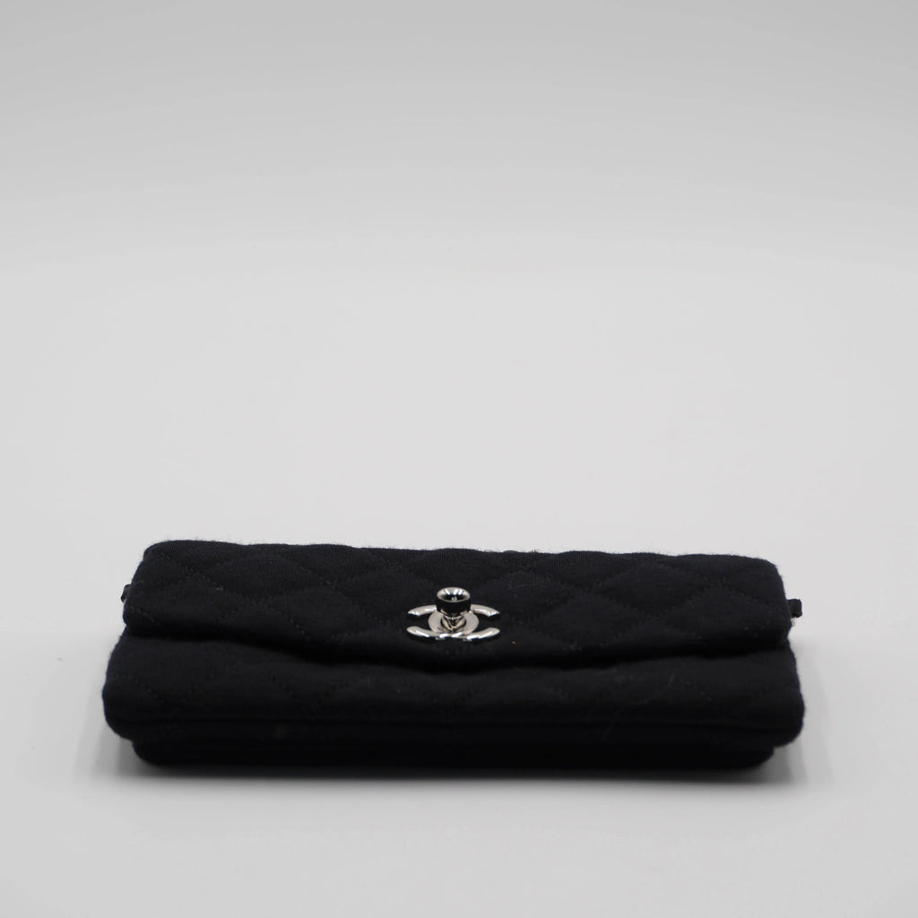CHANEL Black Jersey Mini Flap Bag CHANEL