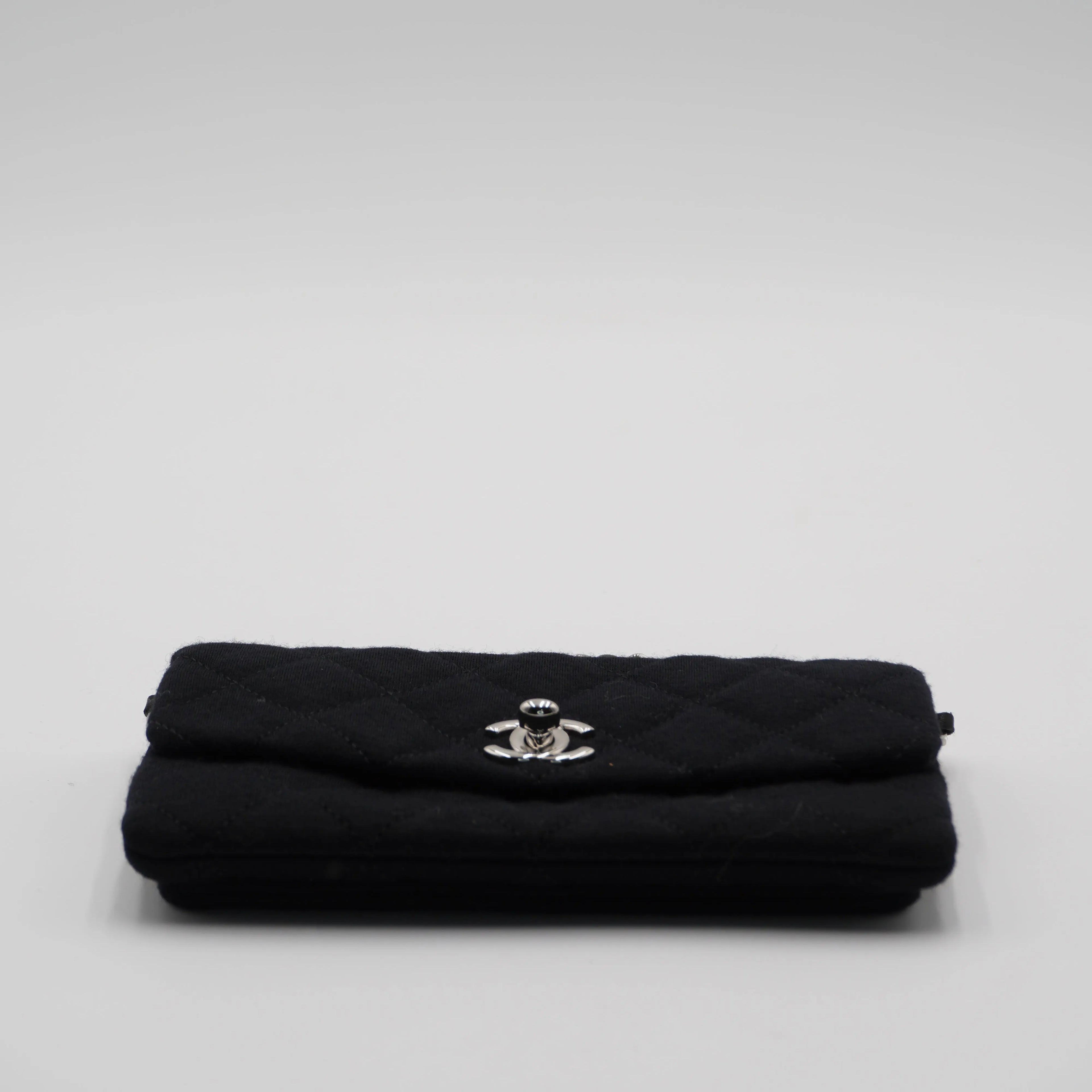 CHANEL Black Jersey Mini Flap Bag CHANEL