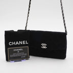 CHANEL Black Jersey Mini Flap Bag CHANEL