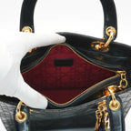 Dior Black Patent Cannage Calfskin 2-Way Medium Lady Dior