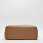 CHANEL Beige Quilted Caviar Leather Grand Shopping Tote CHANEL