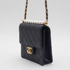 CHANEL Quilted Lambskin Chic Pearls Mini Flap Bag CHANEL
