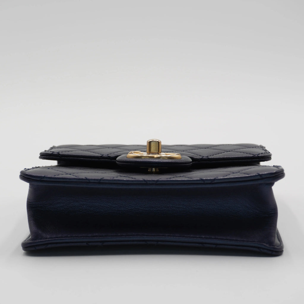 CHANEL Quilted Lambskin Chic Pearls Mini Flap Bag CHANEL
