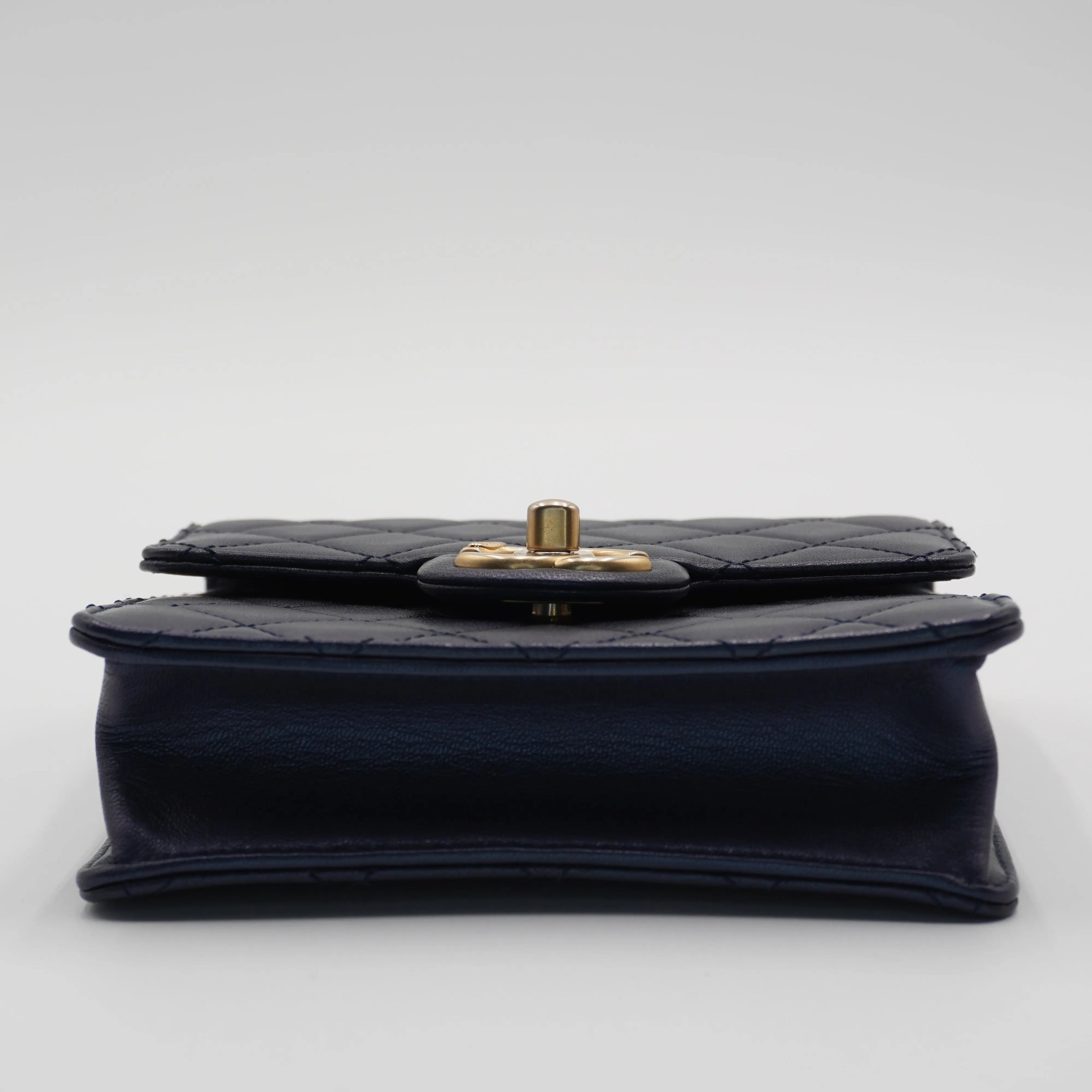 CHANEL Quilted Lambskin Chic Pearls Mini Flap Bag CHANEL