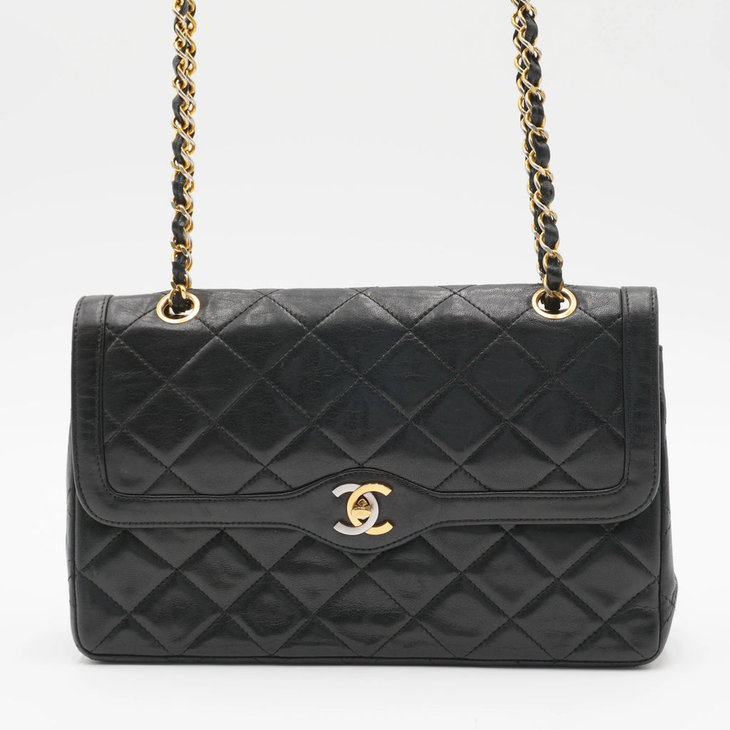 CHANEL Paris Limited Edition Two-Tone CC Logo Double Flap Bag - Good 2 CHANEL